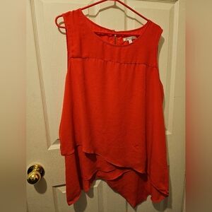 Spense Vibrant Orange Sleeveless Blouse